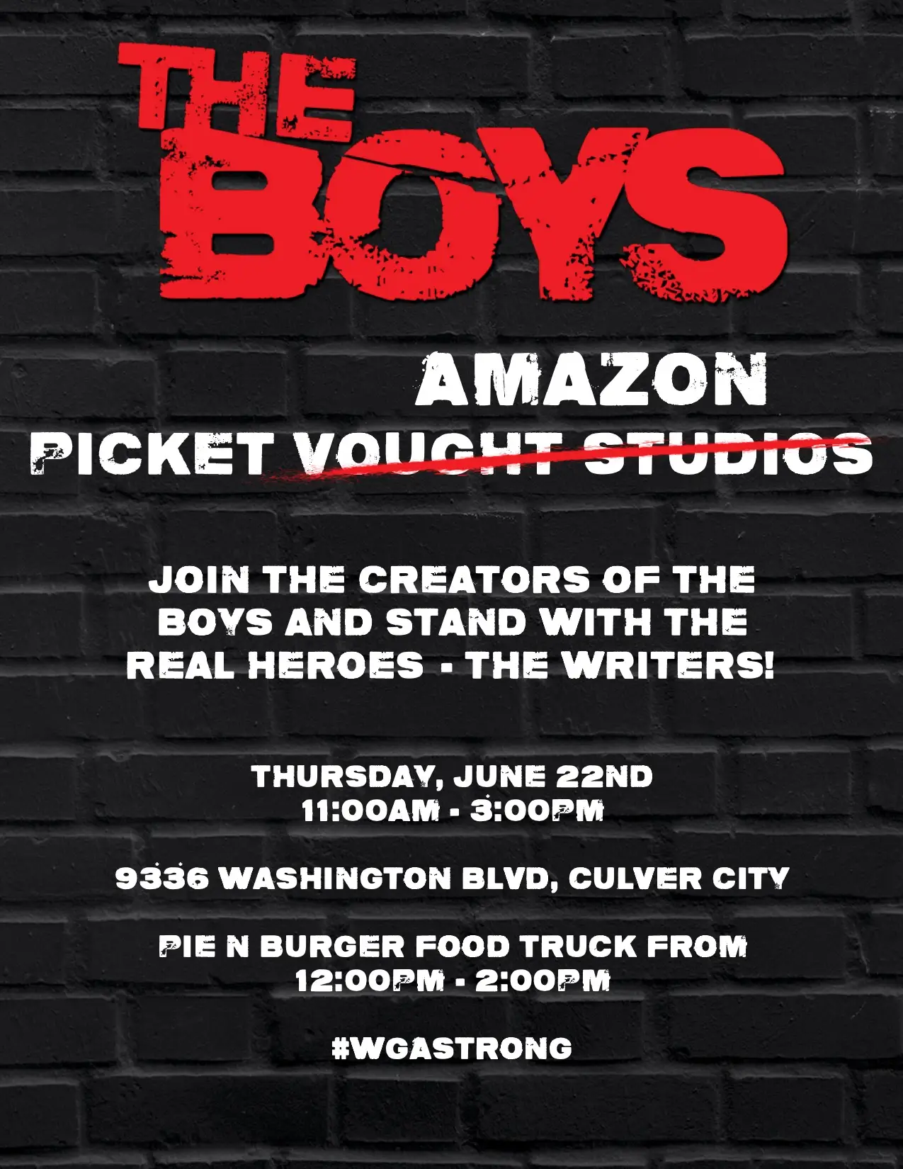 Eric Kripke has previously expressed his support for the striking writers.