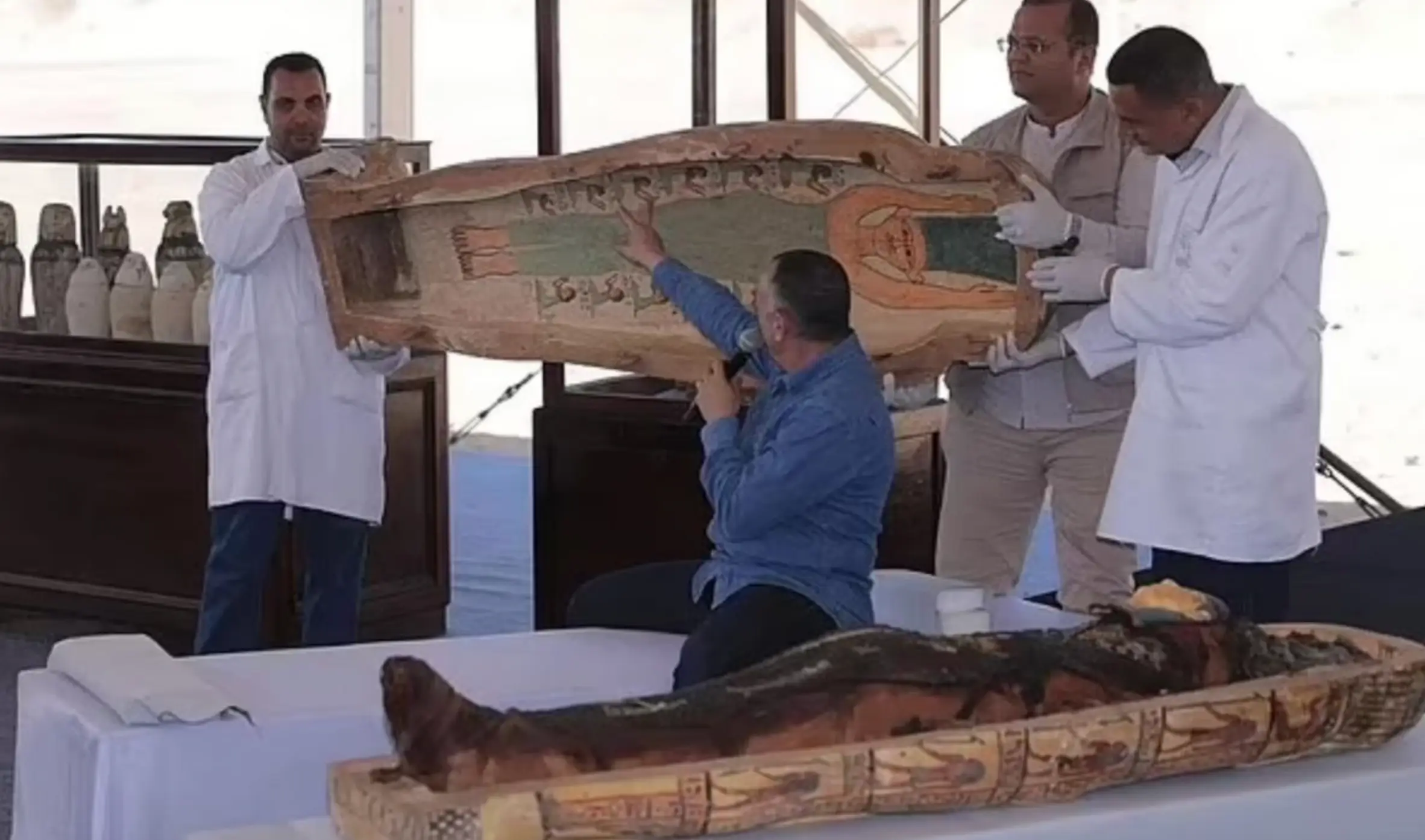 Comparisons of the ancient art work have been made to Marge Simpson. (Egyptian Ministry of Tourism and Antiquities)