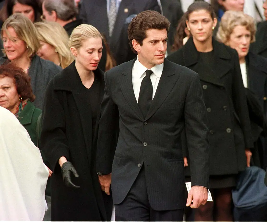 JFK Jr. and his wife Carolyn, along with her sister Lauren, died in the crash (Photo by Stephen Rose/Getty Images)