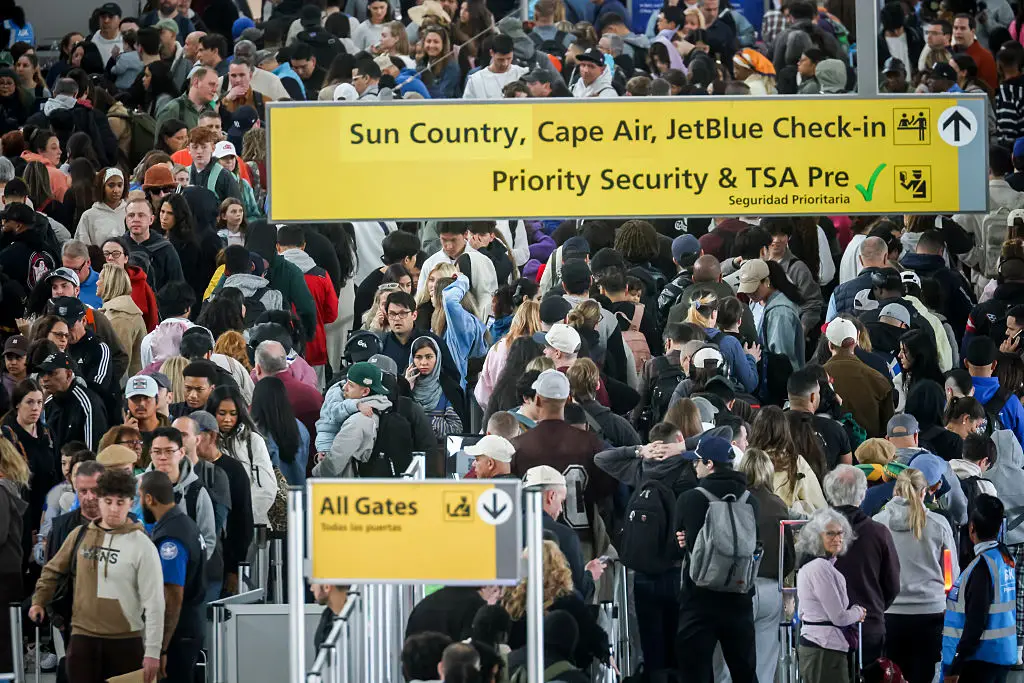 The scene at JFK last Friday - rather you than me (Michael Nagle/Bloomberg via Getty Images)