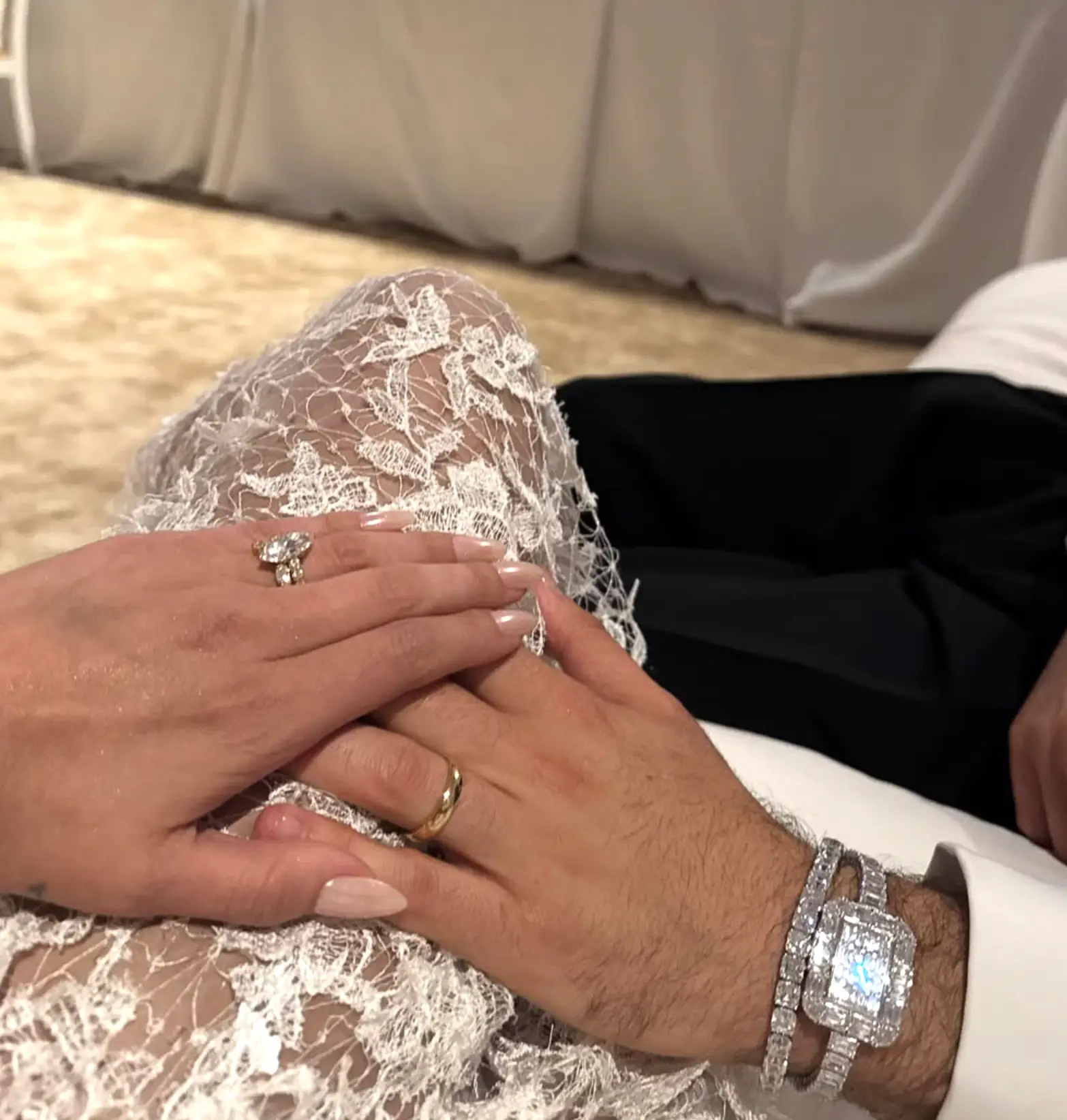 Benny Blanco revealed the rock Gomez will style throughout married life, while the 37-year-old dons a gold ring (Instagram/itsbennyblanco)