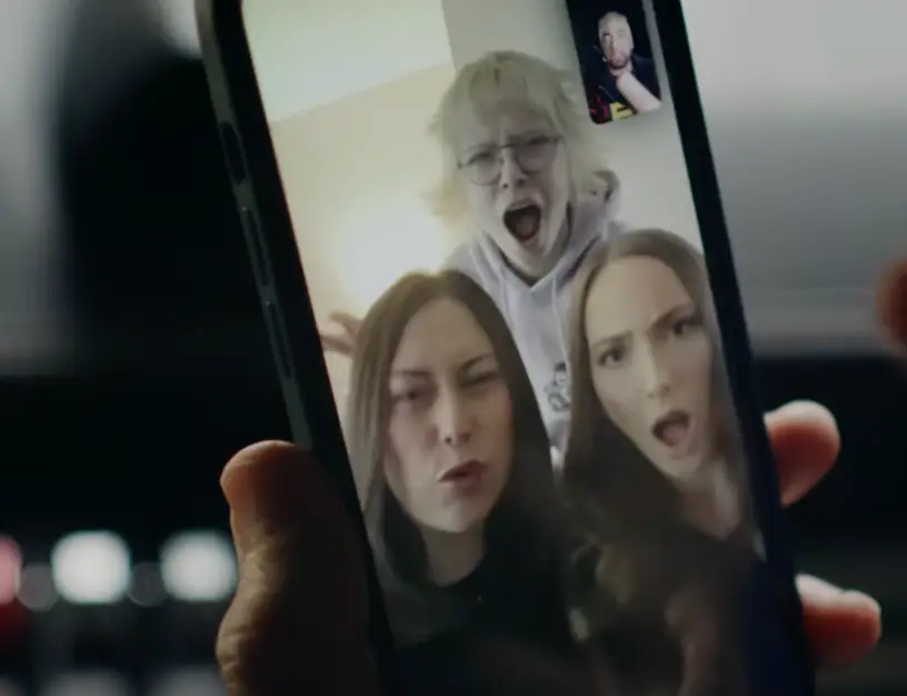 Stevie features alongside Hailie and Alaina in the video. (YouTube/EminemMusic)