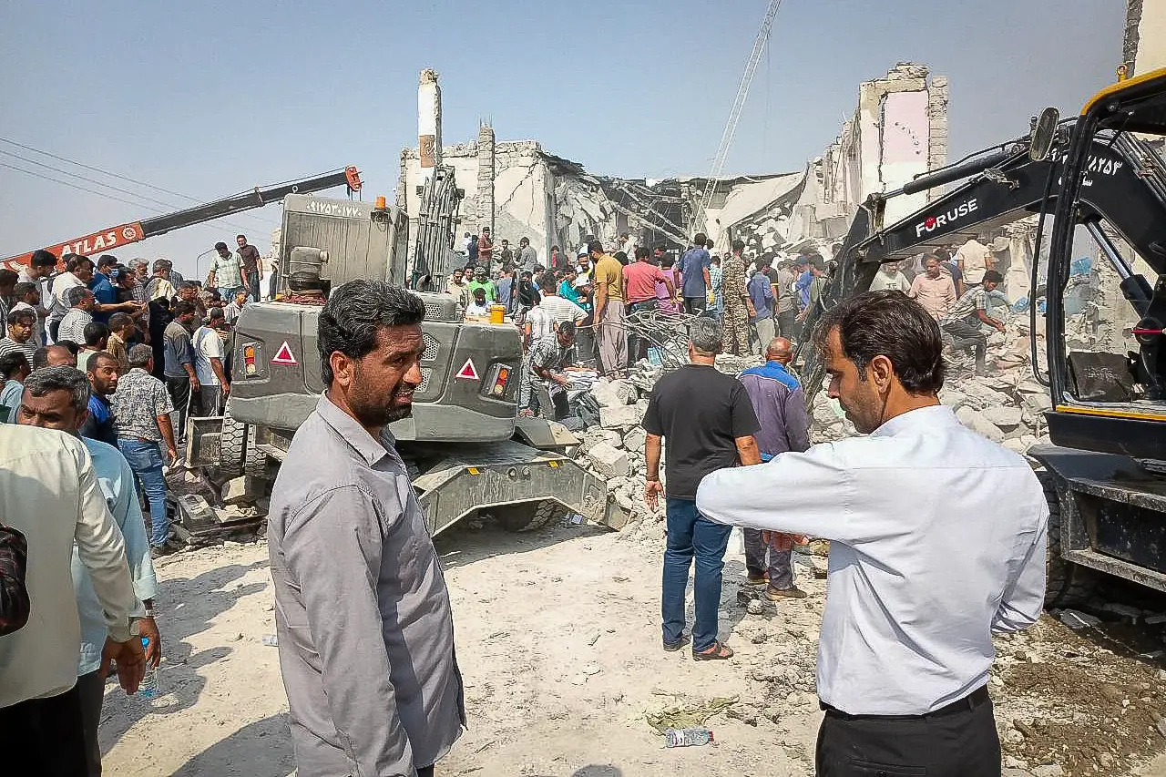 An image from Iranian state media showing the wreckage of the Minab girls' school (ALI NAJAFI / ISNA / AFP via Getty Images)