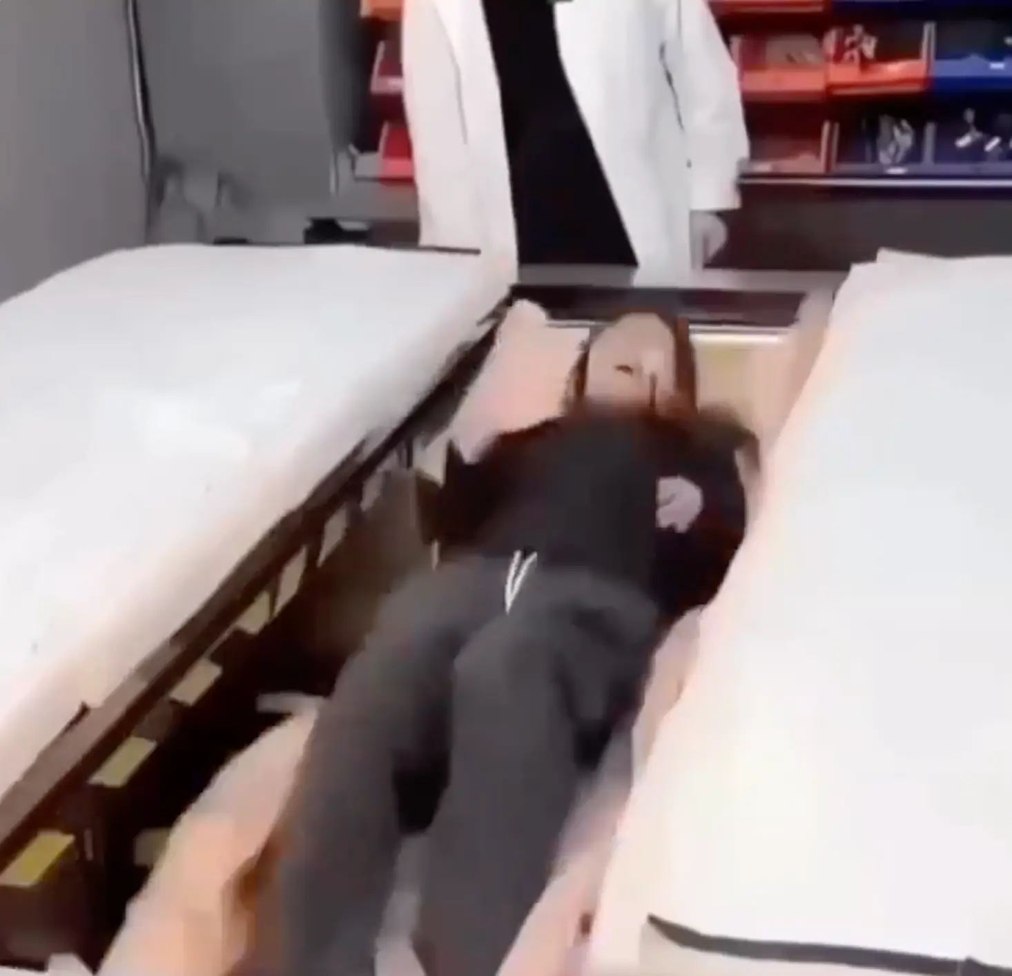 Please ensure to sleep with your arms and legs inside the earthquake bed. (Reddit / u/indexcap)