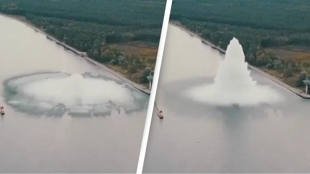 Biggest Second World War bomb ever explodes as divers try to defuse it