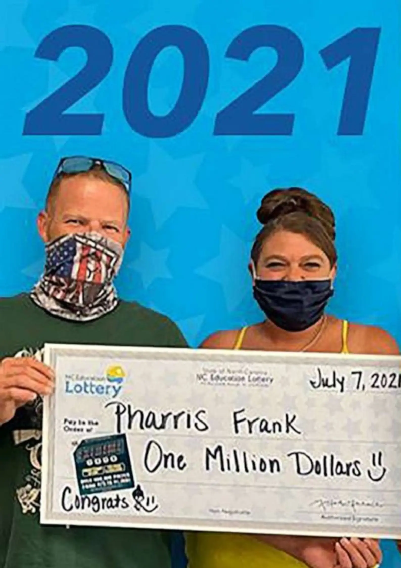 Two years ago, Pharris won $1 million. This week he won $2 million.