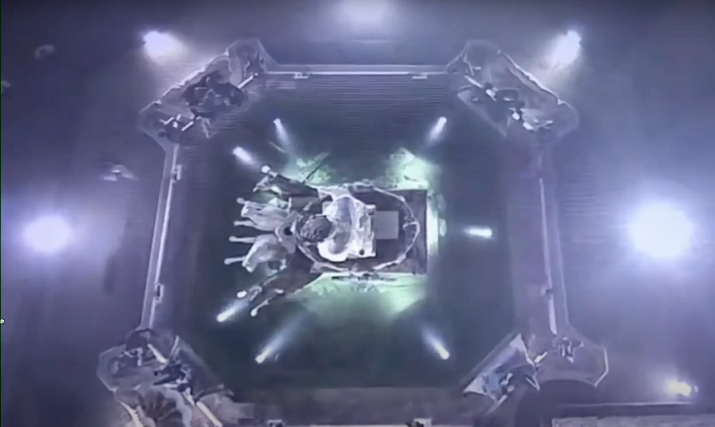 The tourist approaches the fountain.