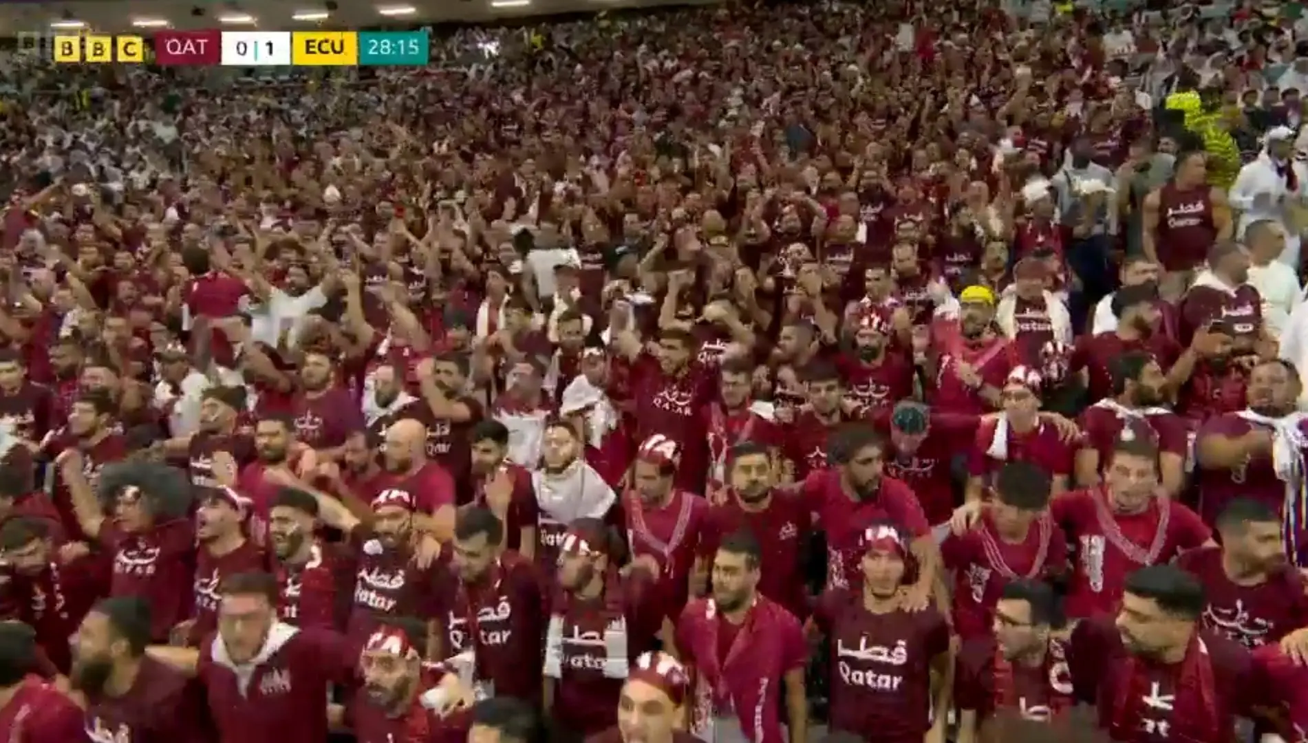 Fans seemed to think they couldn't spot any women in the crowd during the match between Qatar and Ecuador.
