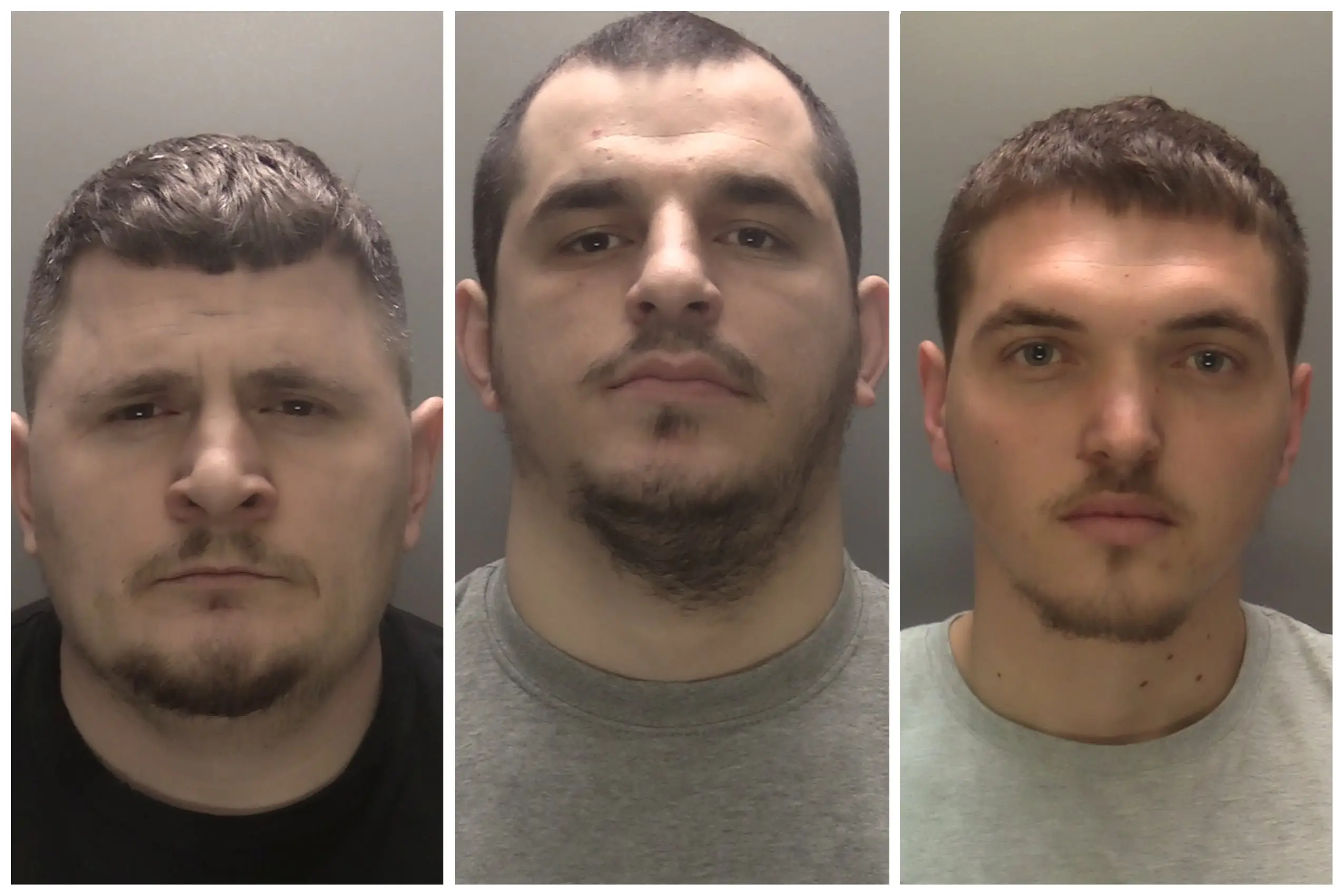 Renald Dema, 21, Ali Hoxha, 29, and Juljan Jaku, 24, were arrested and charged. (SWNS)