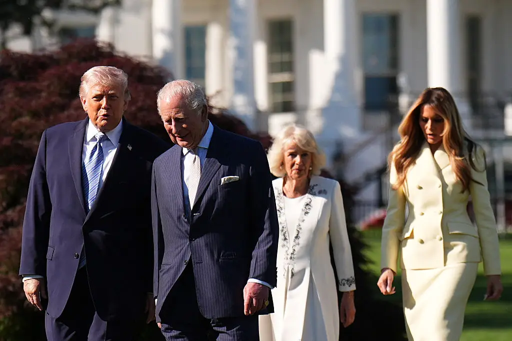 The pair were apparently talking about Putin (Aaron Chown-Pool/Getty Images)