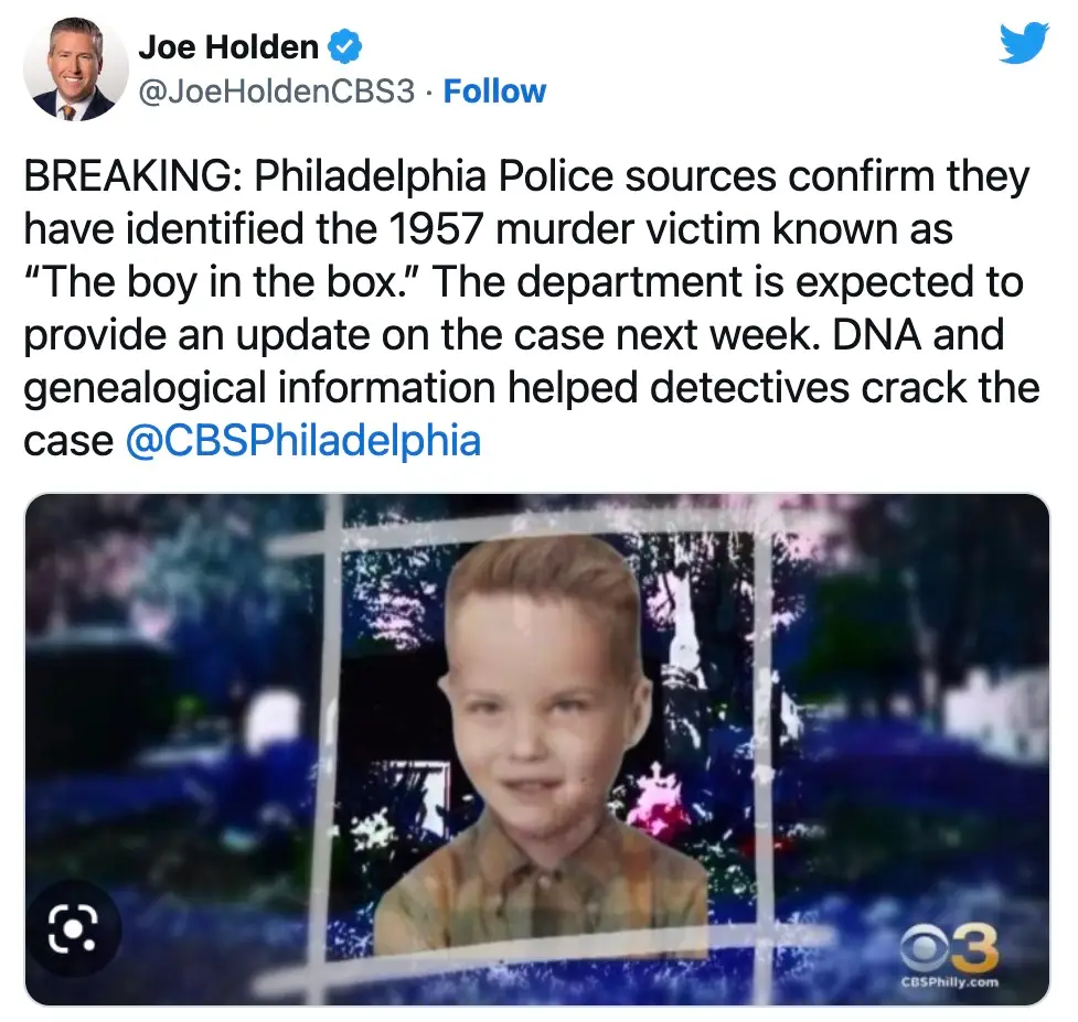A major part of the case has been solved.