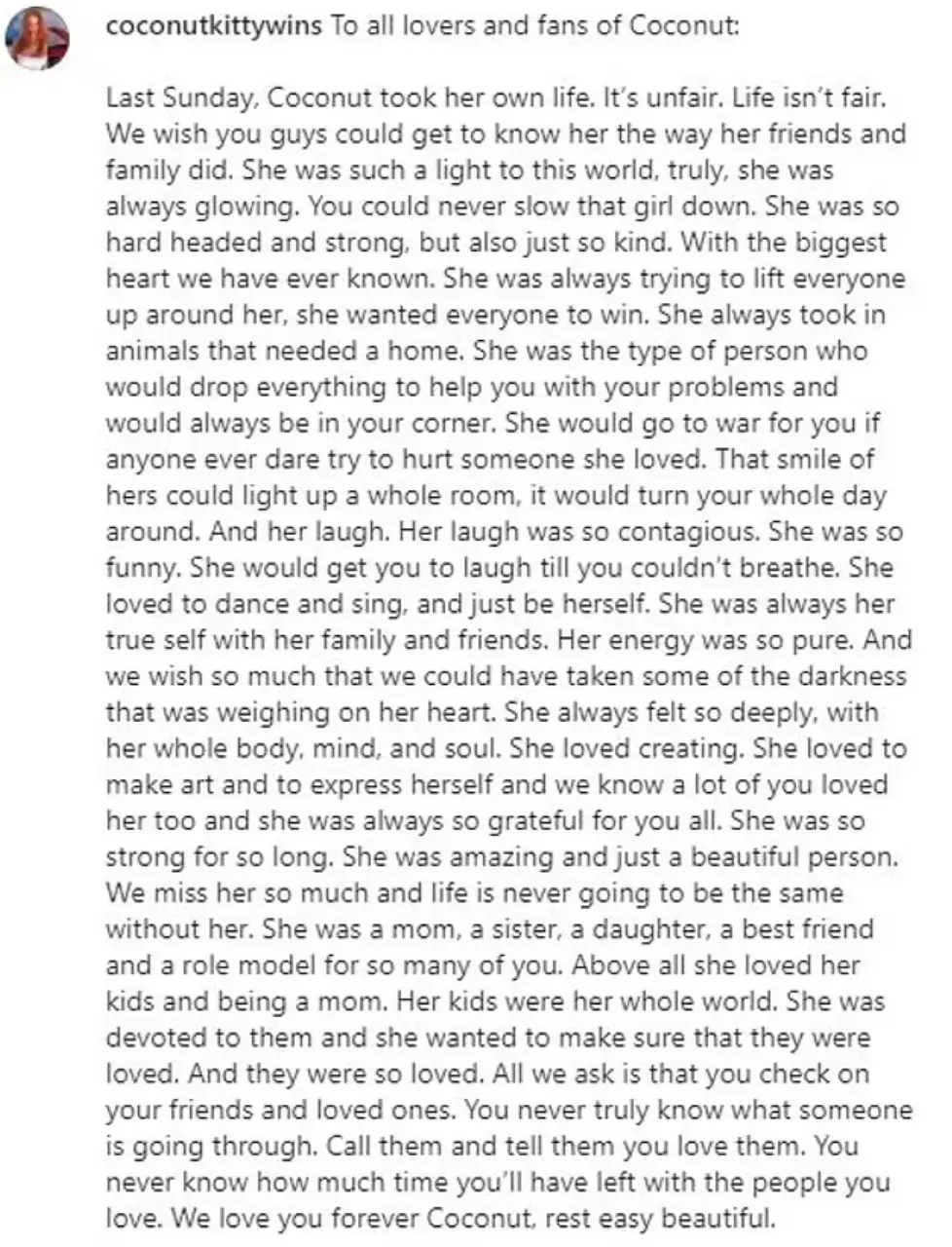 The star's death was confirmed on social media.