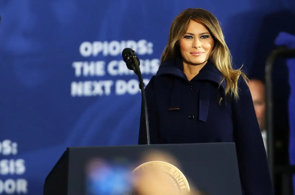  Melania and Barron Trump have been targeted by Iran in disturbing 'how to kill' video. (Photo by Spencer Platt/Getty Images)