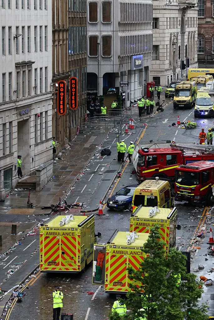 It's been suggested that the man drove the car into the crowd on purpose (DARREN STAPLES/AFP via Getty Images)