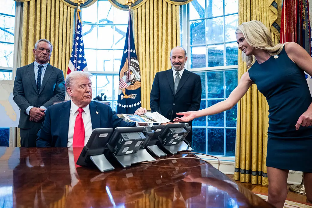 Harp is known as the 'human printer' for printing out positive coverage to hand to Trump (Jabin Botsford/The Washington Post via Getty Images)
