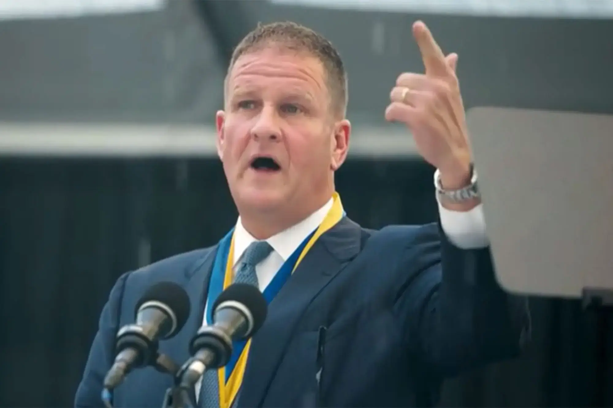 One gesture by a speaker at the University of Massachusetts Dartmouth will certainly help increase the optimism among the 2024 graduating class.(Fox Business)