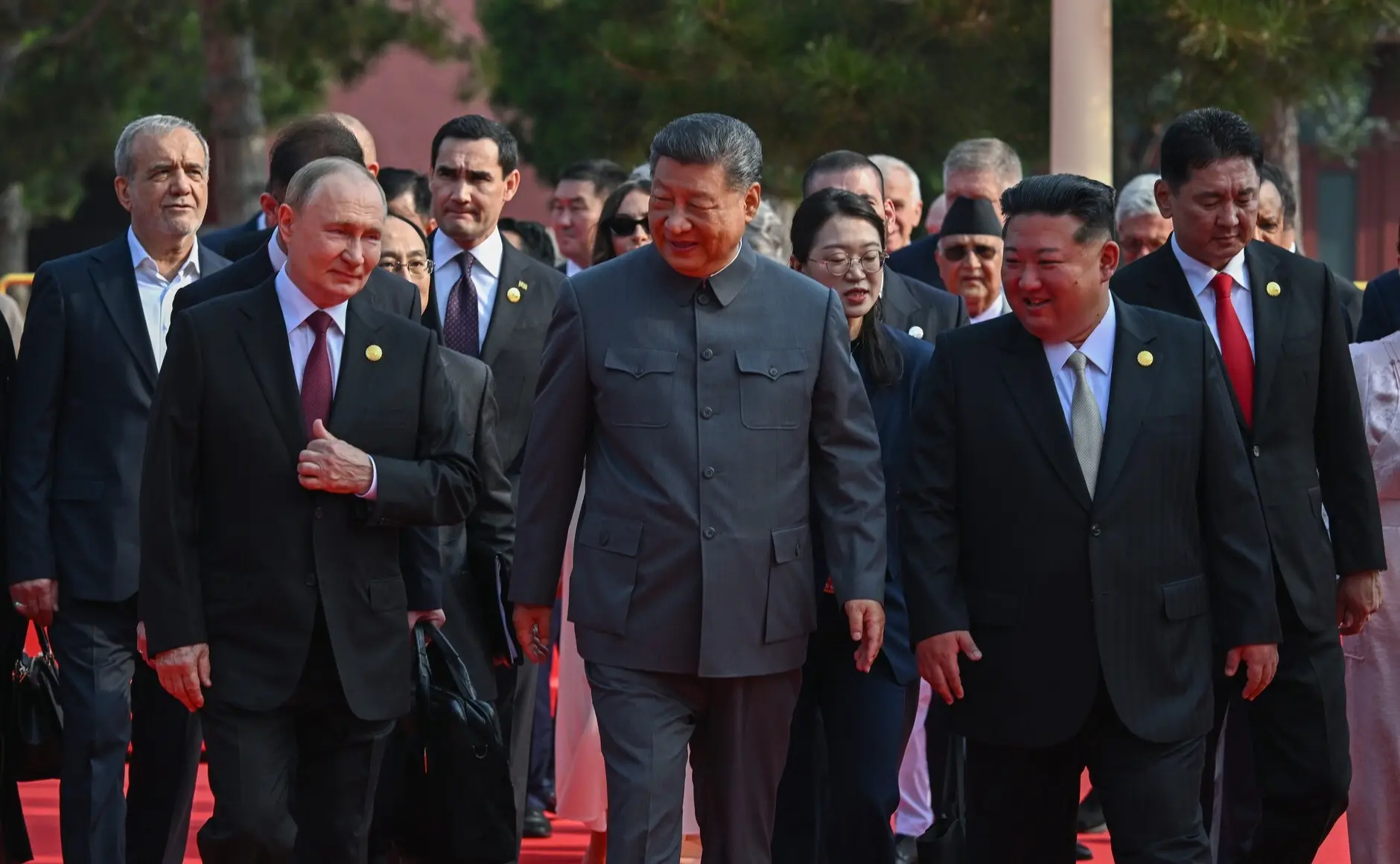 Kim Jong Un was also present (Sergey Bobylev / RIA Novosti/Anadolu via Getty Images)