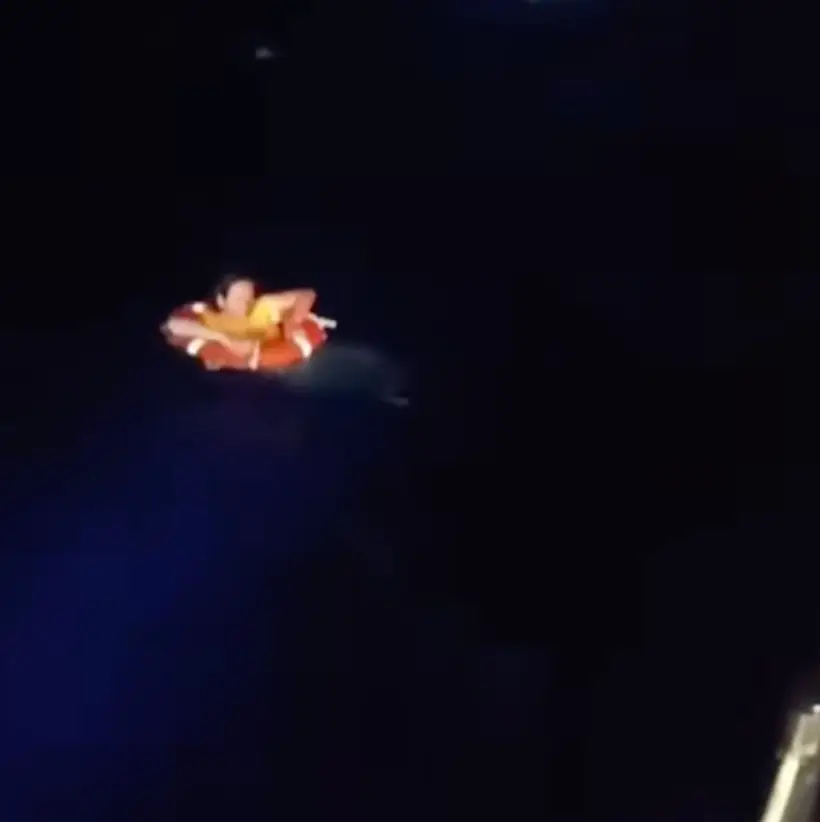 The 44-year-old woman is thought to have been out at sea for 20 hours (HellenicCoastguard/YouTube)