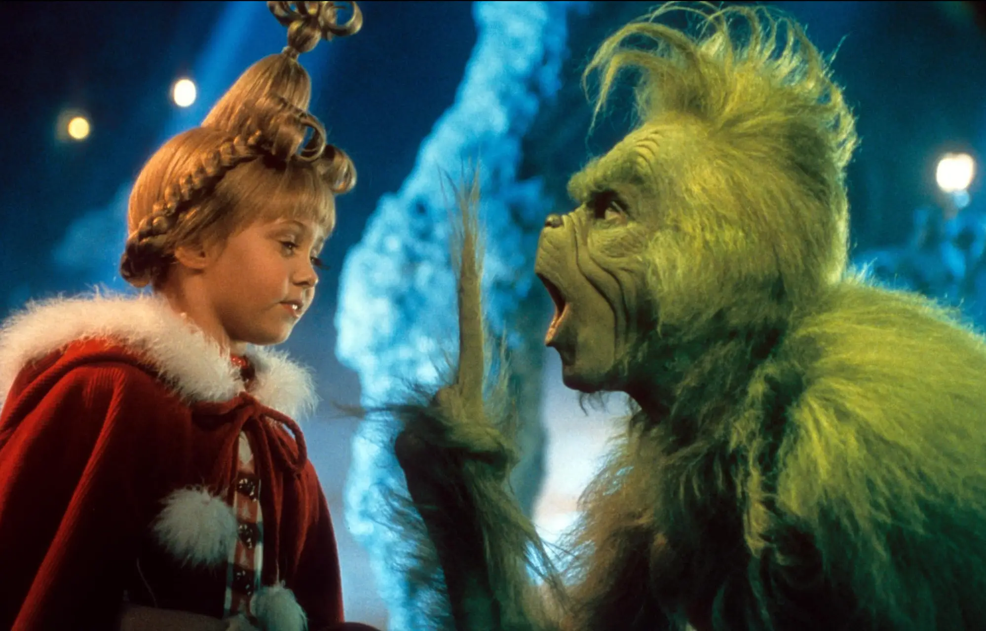 Carrey said he could hardly breathe in the heavy Grinch prosthetics (Universal)