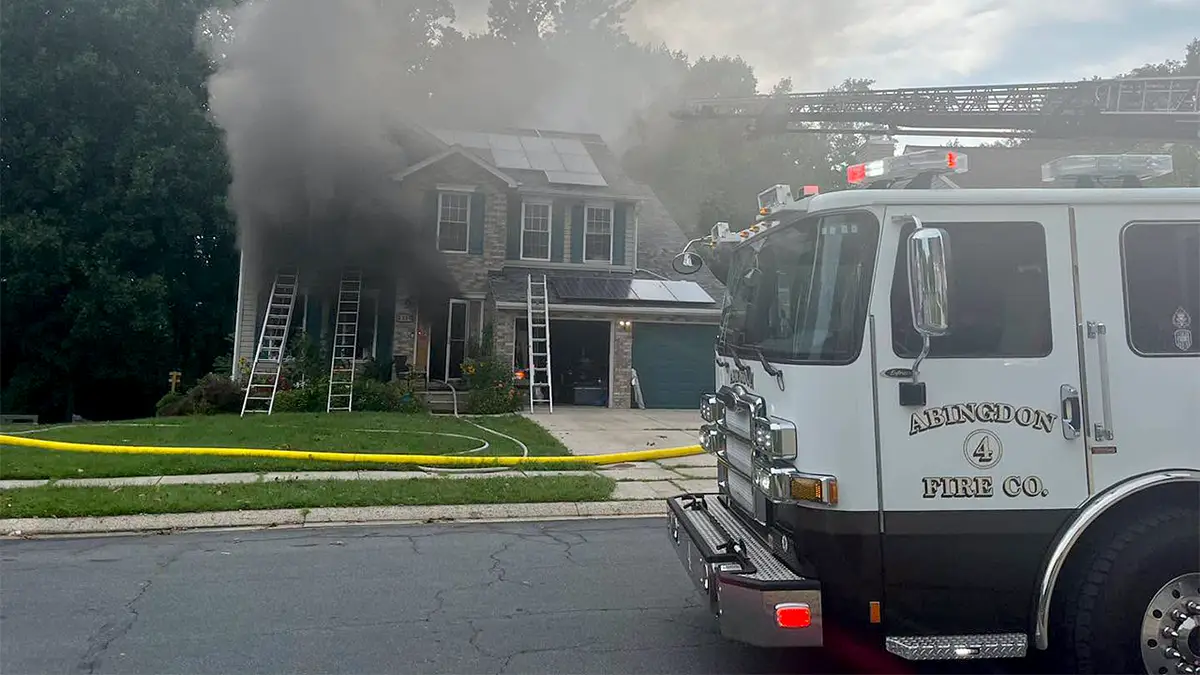 Abingdon Fire Company released images of the house burning (Abingdon Fire Company)