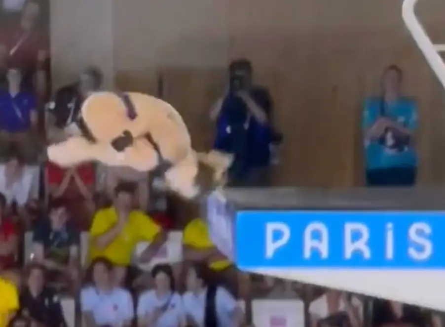 Biginelli was close to hitting her head on the platform. (X)