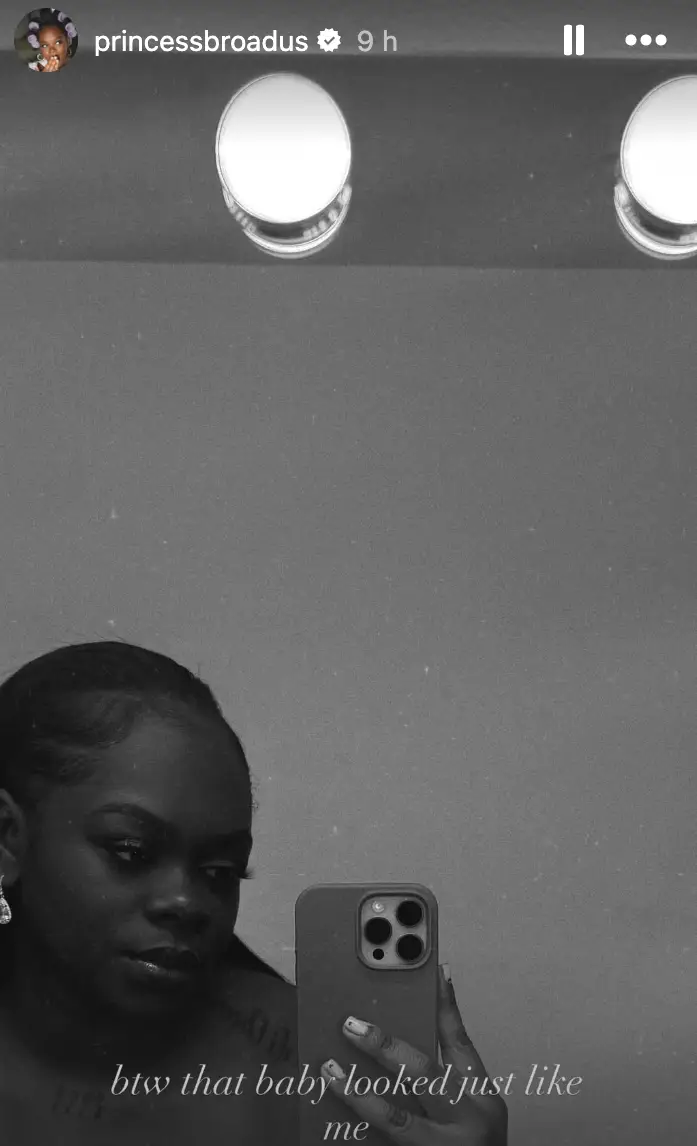 Cori shared a post about her baby daughter (Instagram/@princessbroadus)