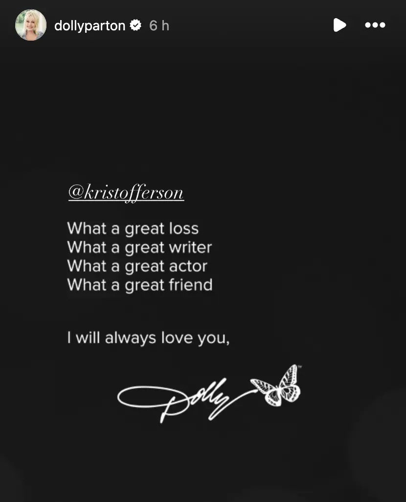 Dolly Parton paid tribute to the late music star on Instagram (@dollyparton/Instagram)