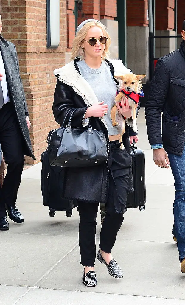 Lawrence, who was praised for her candid admission, with her dog Princess Pippi Longstocking (Raymond Hall / Contributor)