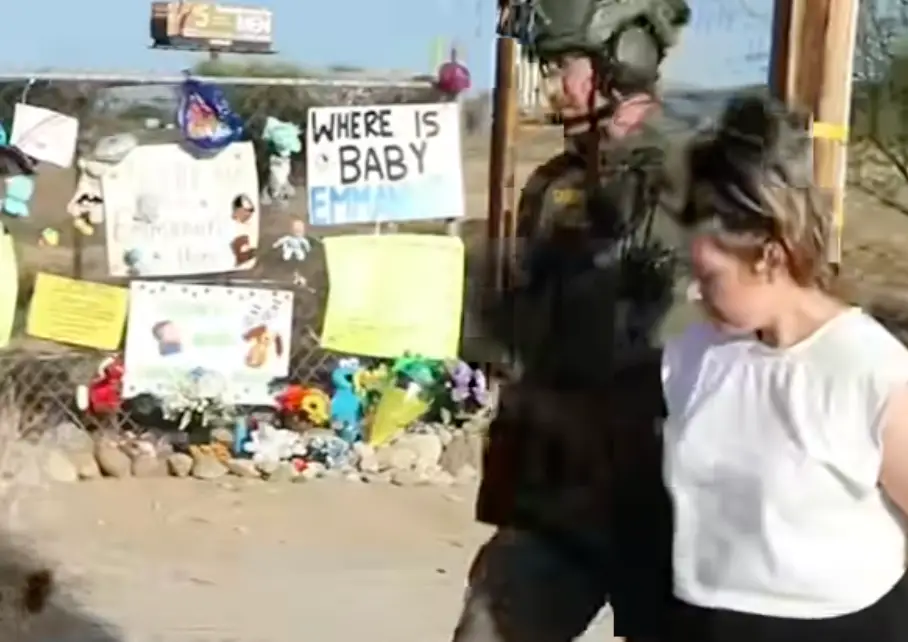 Mother Rebecca Haro being arrested (San Bernardino County Sheriff's Department)