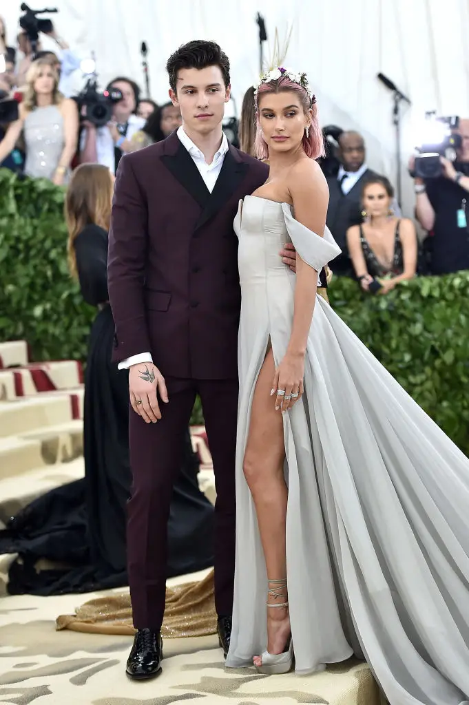 Hailey (then Baldwin) and Shawn Mendes at the Met Gala in 2018 (Theo Wargo/Getty Images for Huffington Post)
