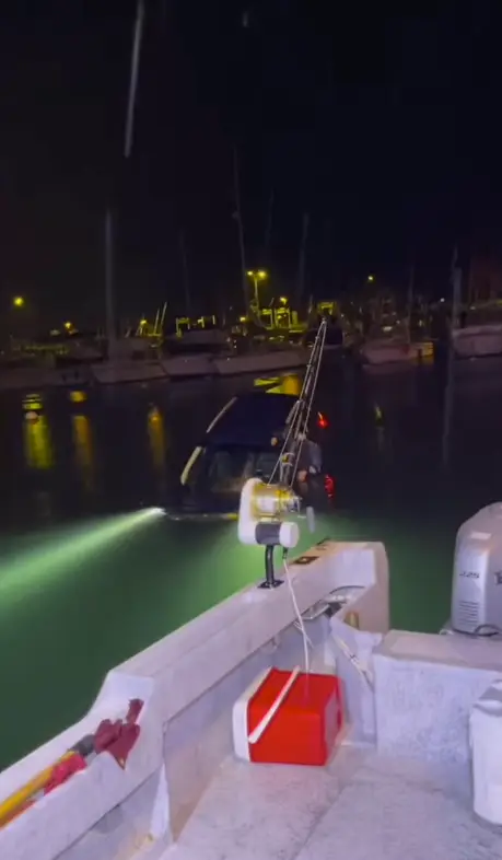 The woman was in no rush to leave her car.