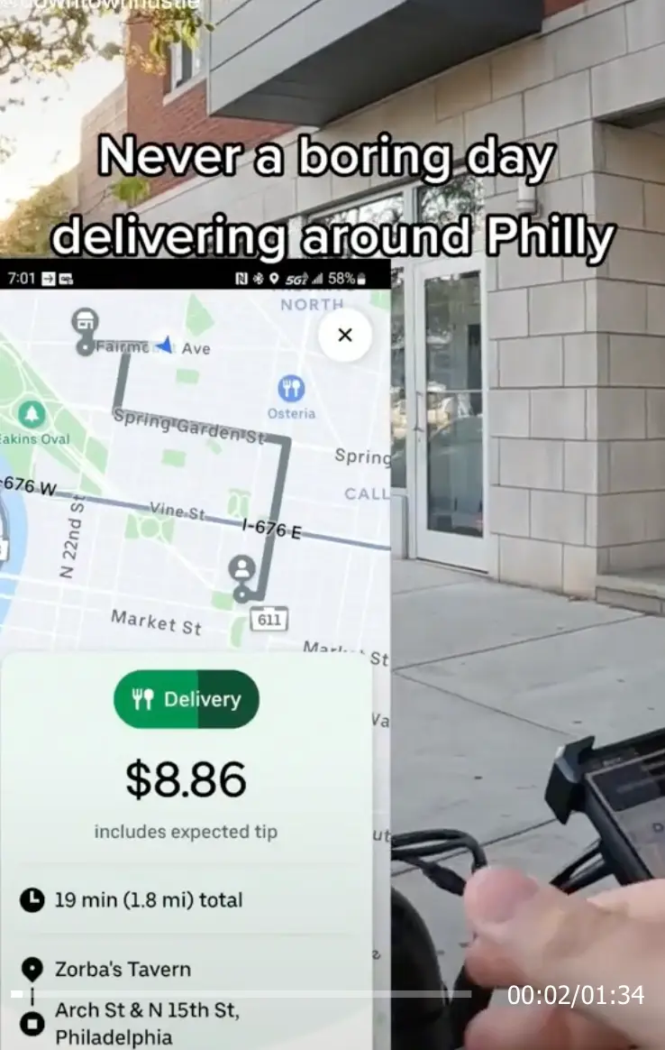 Jack delivers food in Philadelphia.