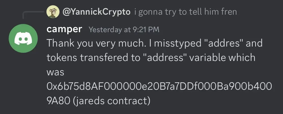 Jared hadn't pocketed the funds for himself, thankfully.