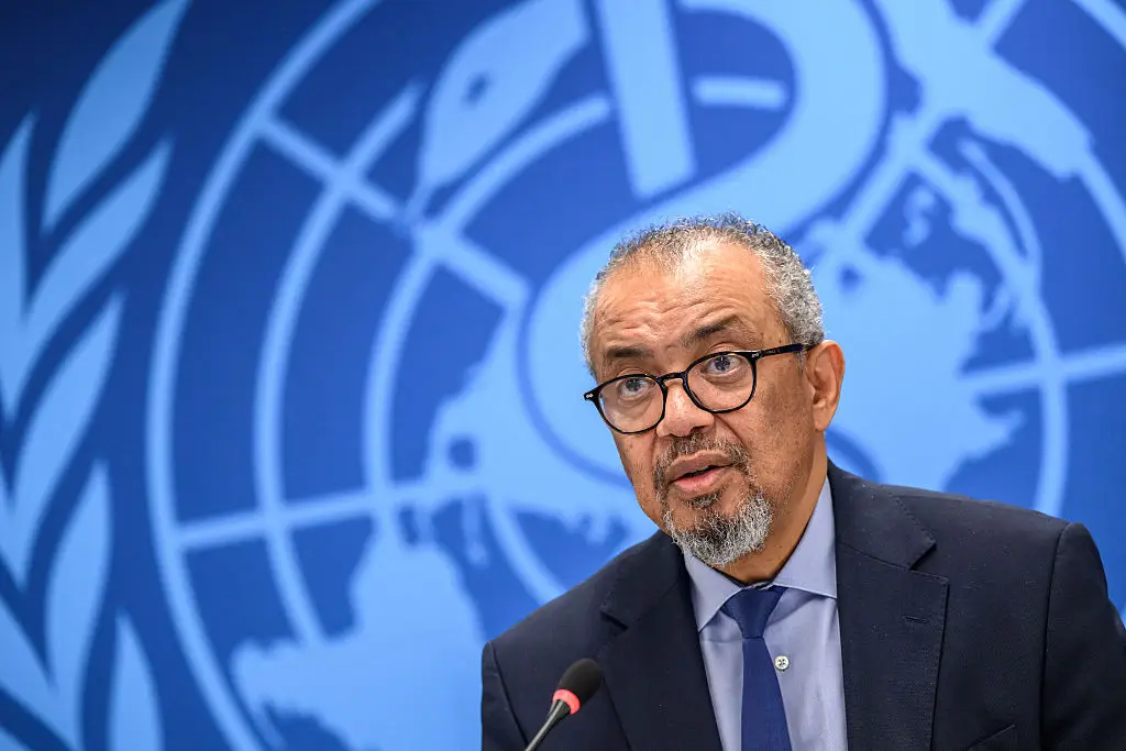 2. The World Health Organization's Tedros Adhanom Ghebreyesus said a laboratory worker died on October 2 after being hospitalized with severe pneumonia. (Photo by Fabrice COFFRINI / AFP via Getty Images)