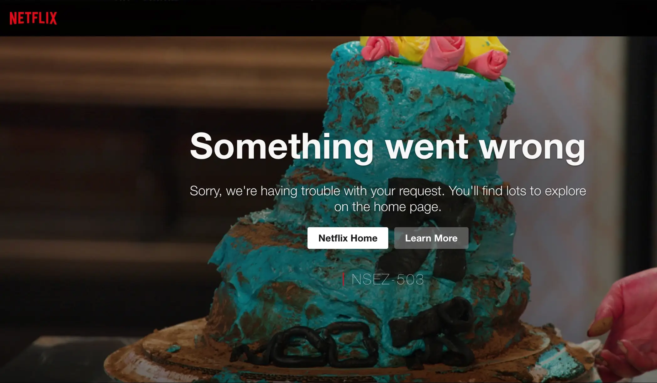 Many users have reported getting the following screen when trying to load the extended look. (Netflix)