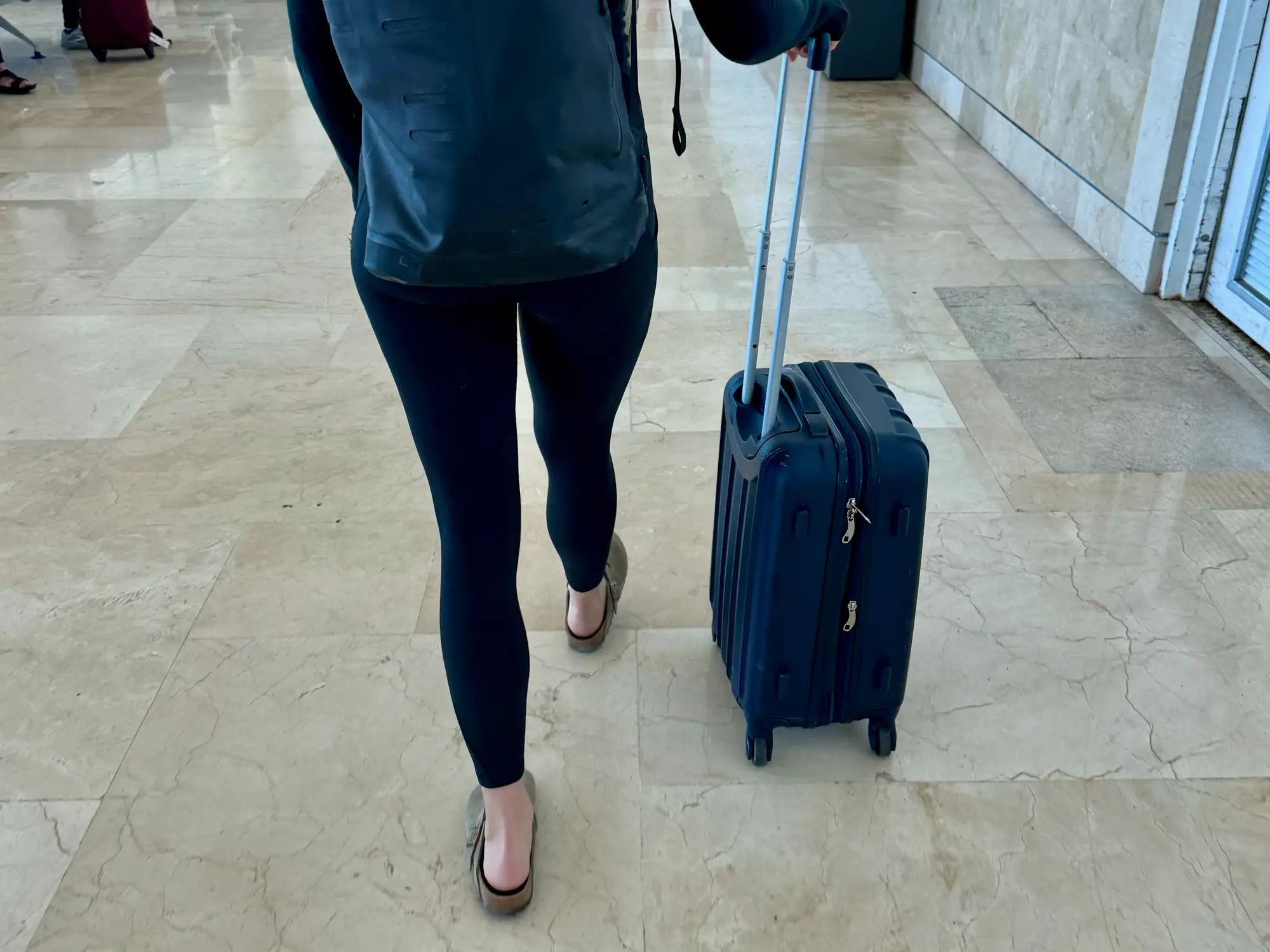 Wearing leggings on a plane is a big no-no, according to a flight safety expert (Getty stock)