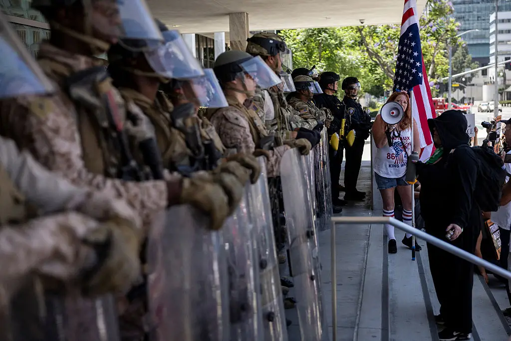 California has been protesting against Trump's aggressive immigration crackdown (ETIENNE LAURENT / AFP) (Photo by ETIENNE LAURENT/AFP via Getty Images)