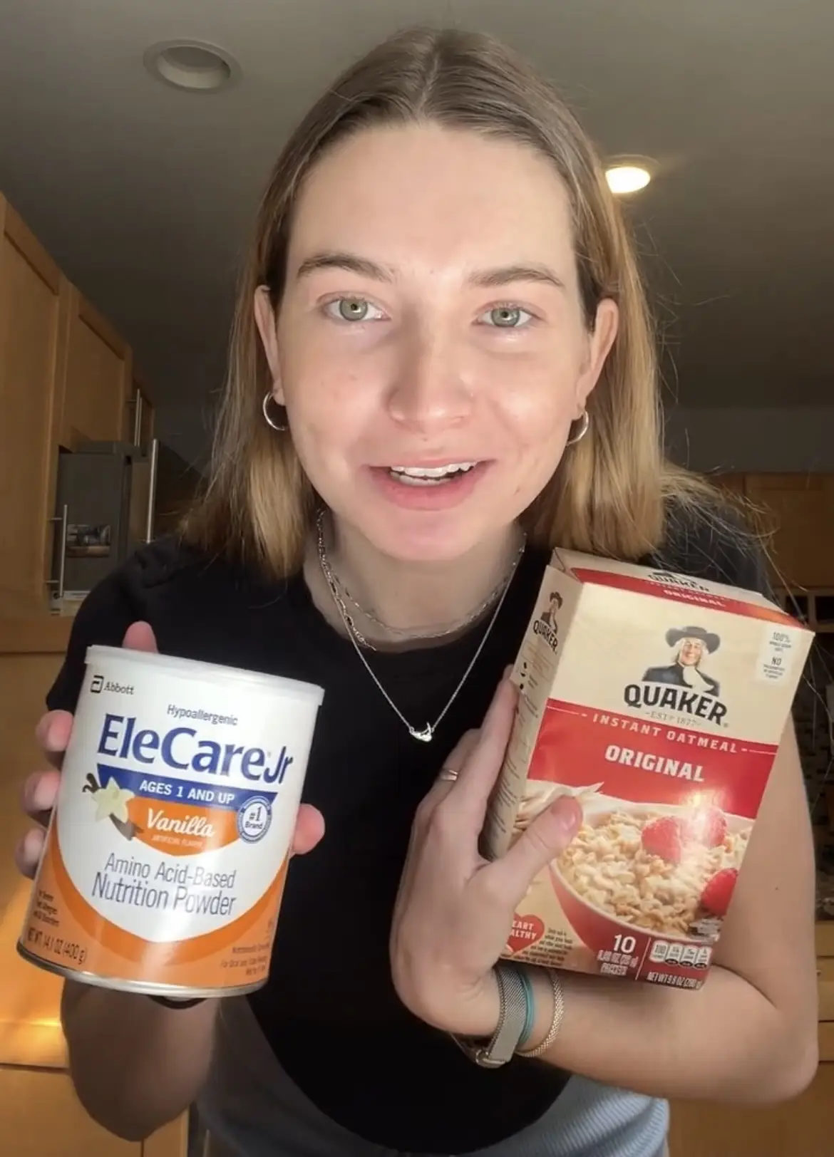 Caroline Cray Quinn suffers with extreme food allergies, meaning she can only eat oats hypoallergenic formula (Jam Press)