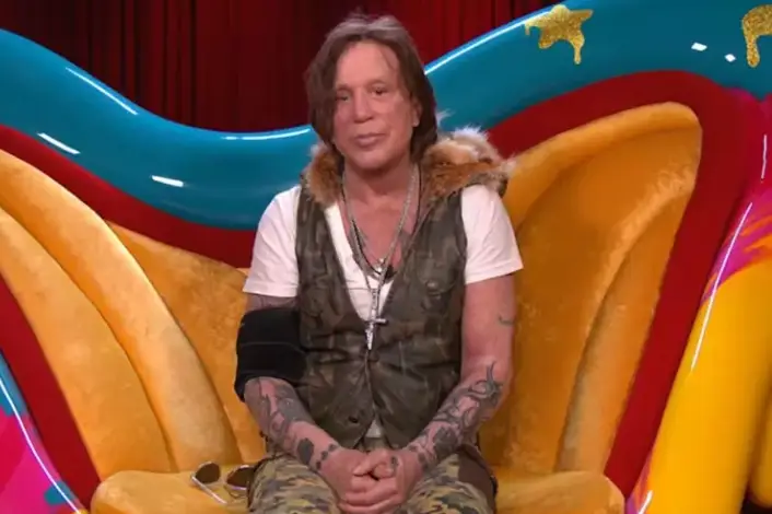 Mickey Rourke was asked to leave the CBB house after his 'inappropriate behavior' (ITV)
