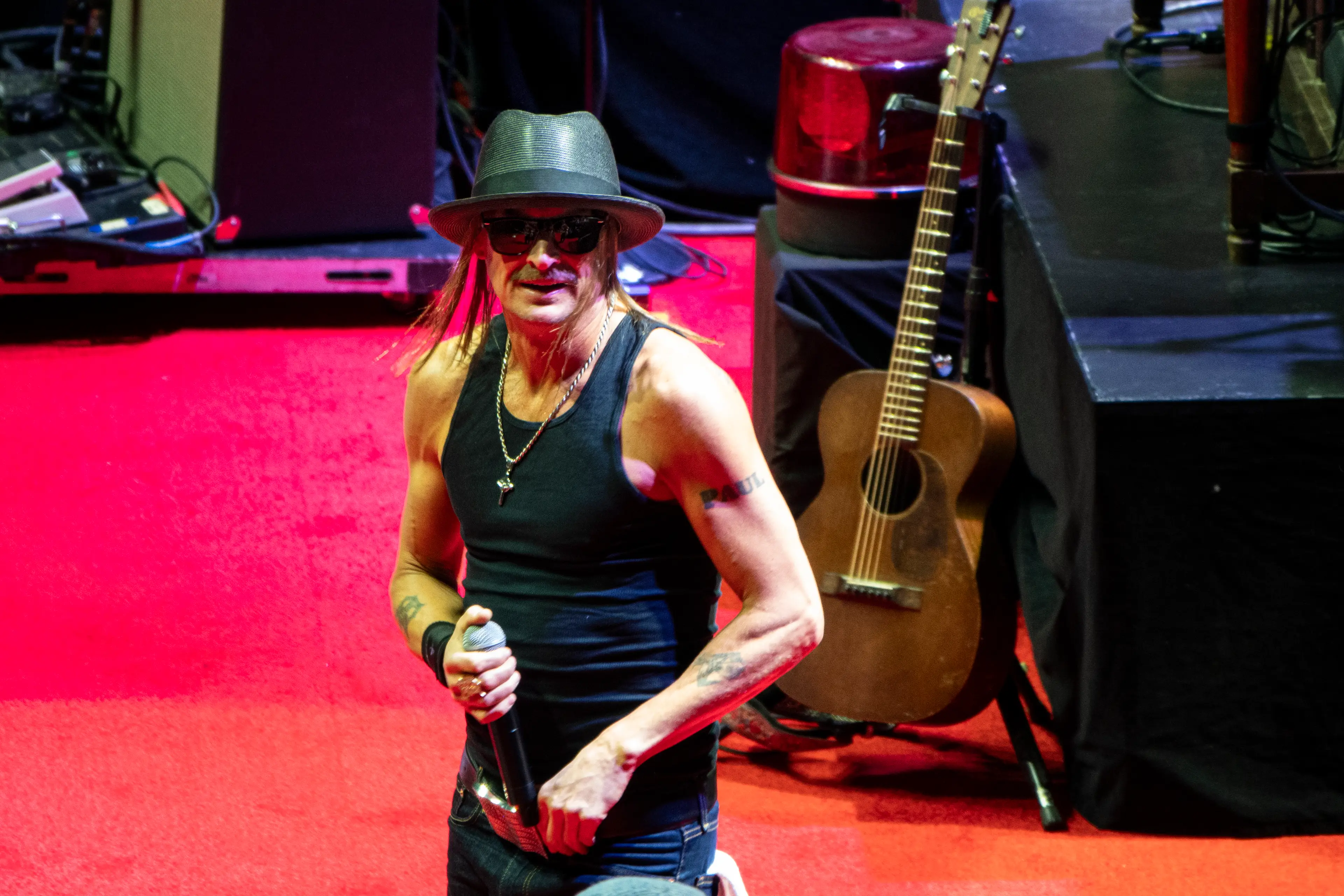 Kid Rock stormed off the stage after not getting the response he wanted(Kevin Carter/Getty Images)