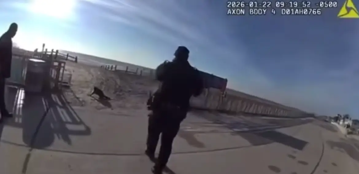 Body camera footage from the incident was shared online (New York Police) 
