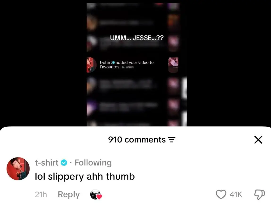 Rutherford accidentally favorited the video (TikTok)