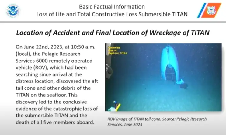 The first image of the Titan after its implosion (Pelagic Research Services)