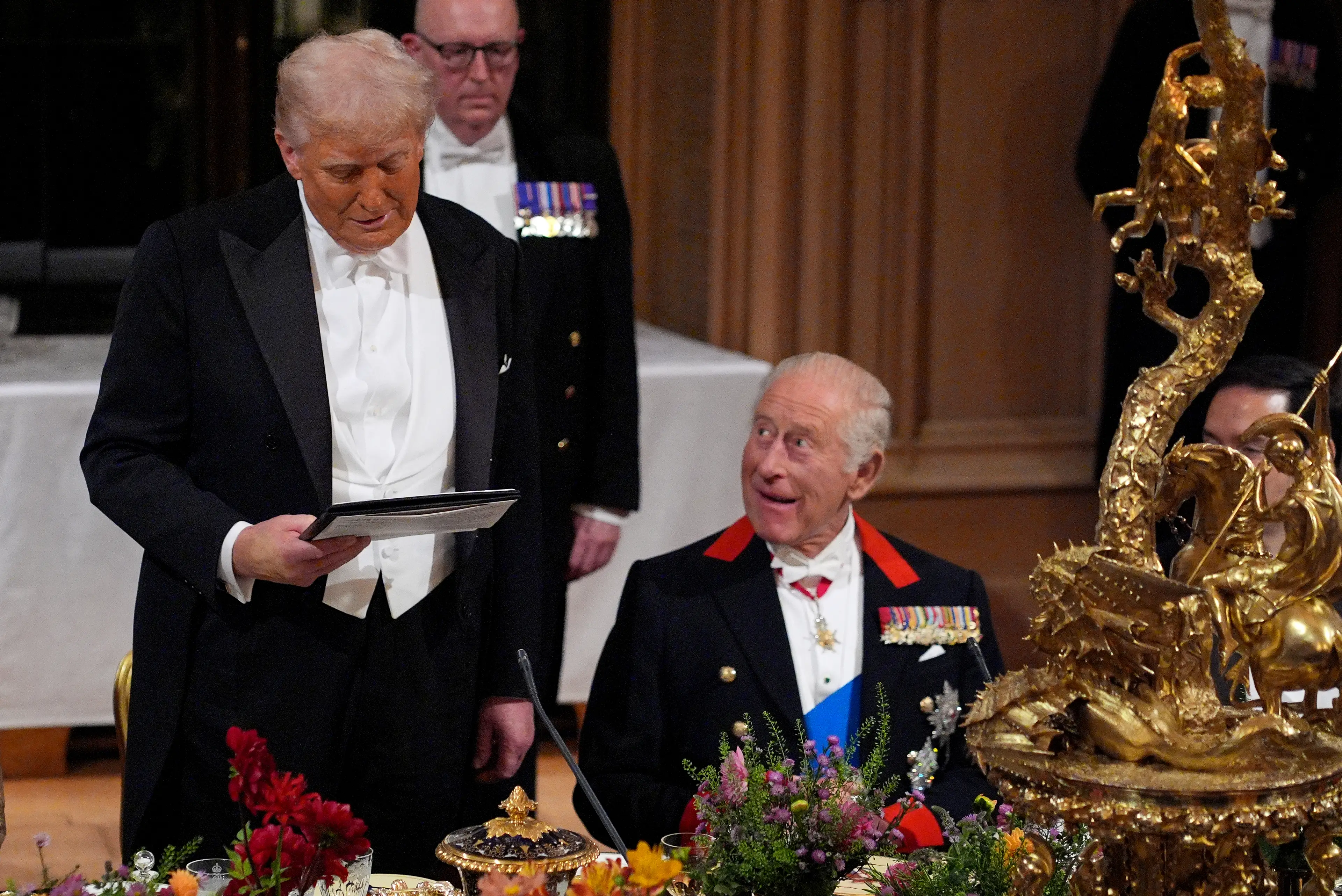 Trump gave a speech at the banquet (YUI MOK/POOL/AFP via Getty Images)