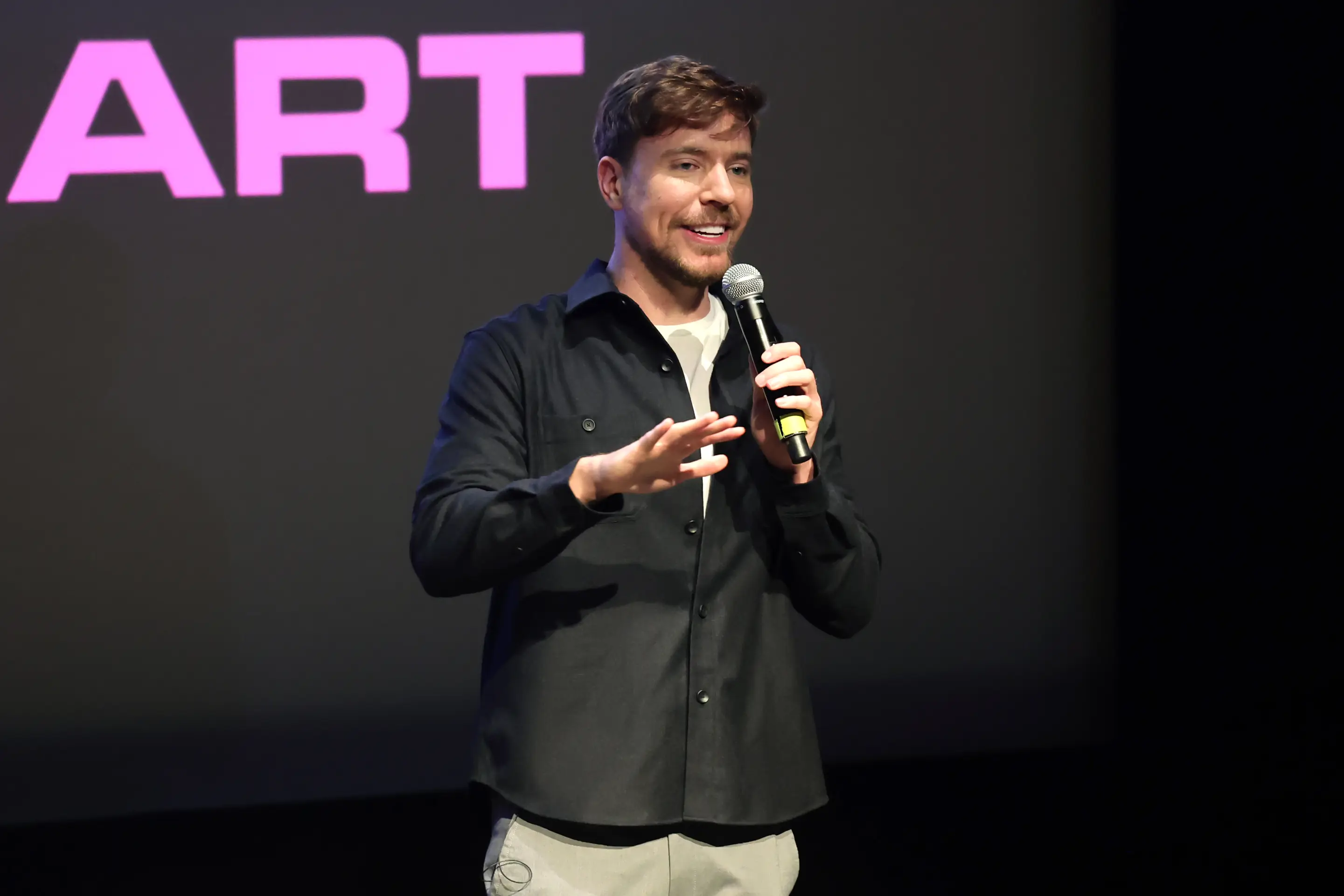 MrBeast may not have much cash easily accessible in his personal bank account but he's not exactly stressing ( Emma McIntyre/Getty Images for Prime Video)
