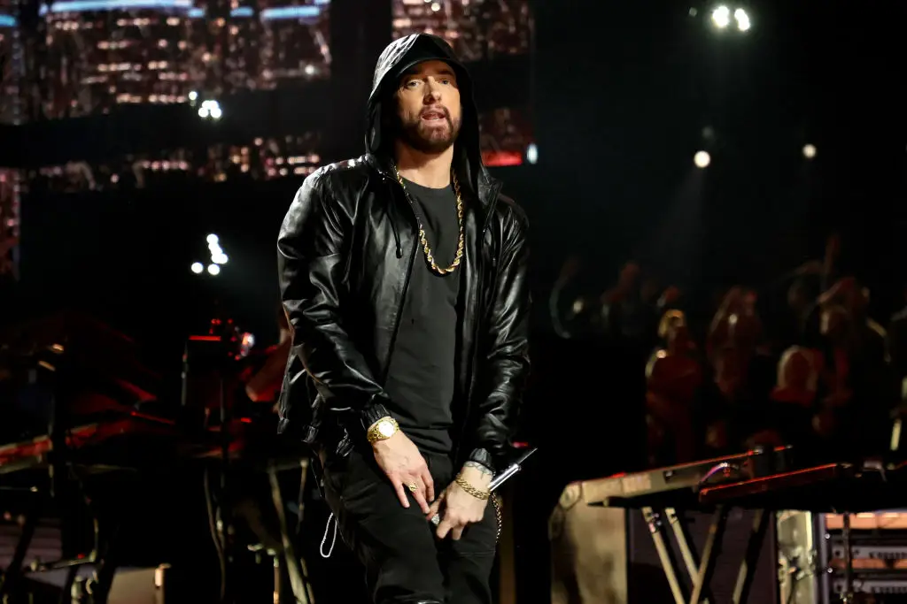 Eminem was emotional upon seeing his daughter on her wedding day (Theo Wargo/Getty Images for The Rock and Roll Hall of Fame)