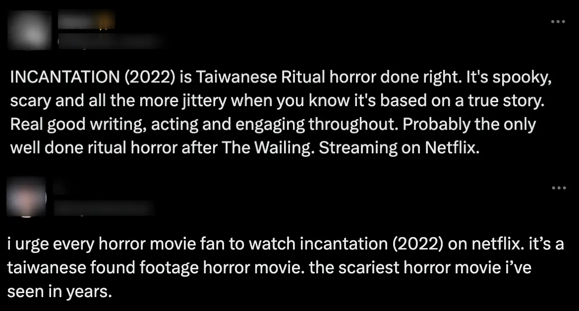 Film fans have been raving about the Taiwanese horror on social media (Twitter)