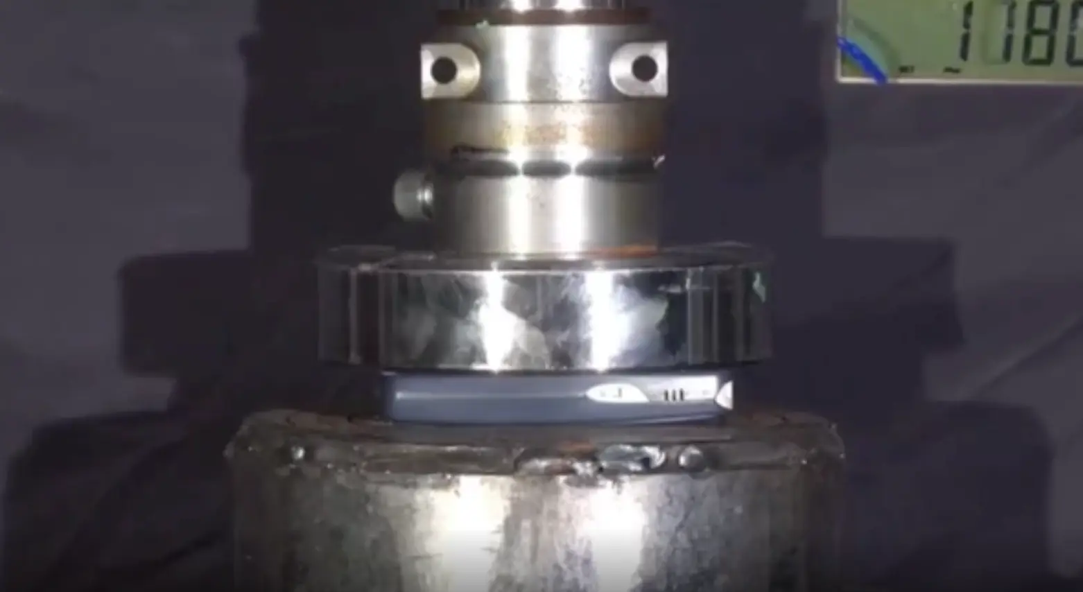 It took the brute strength of a hydraulic press to break it.