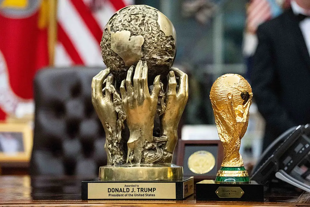 Trump was awarded the first ever FIFA Peace Prize back in December (Bonnie Cash/UPI/Bloomberg via Getty Images)
