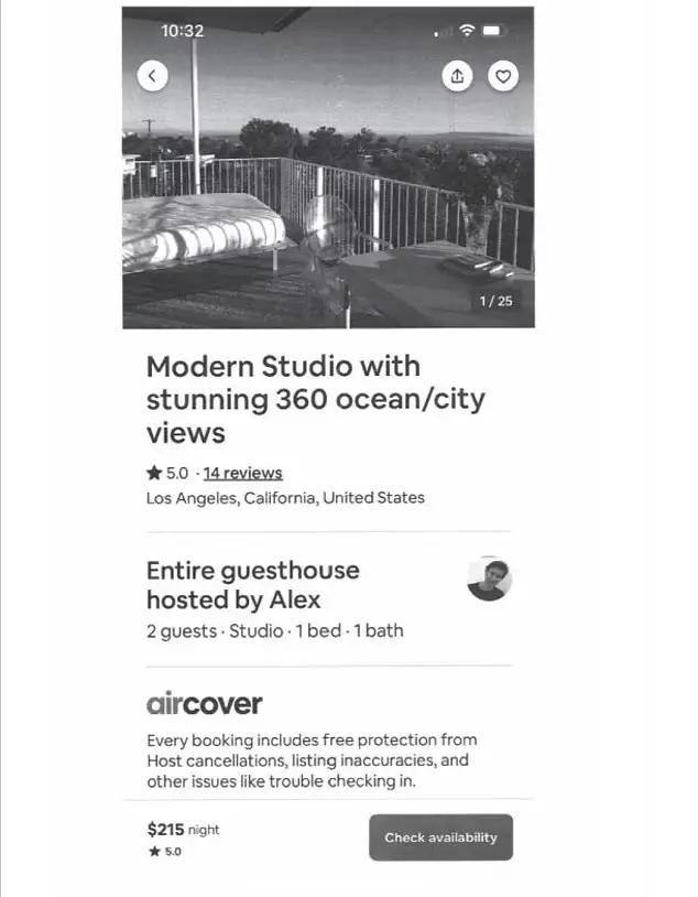 The guesthouse has a five-star rating on Airbnb.